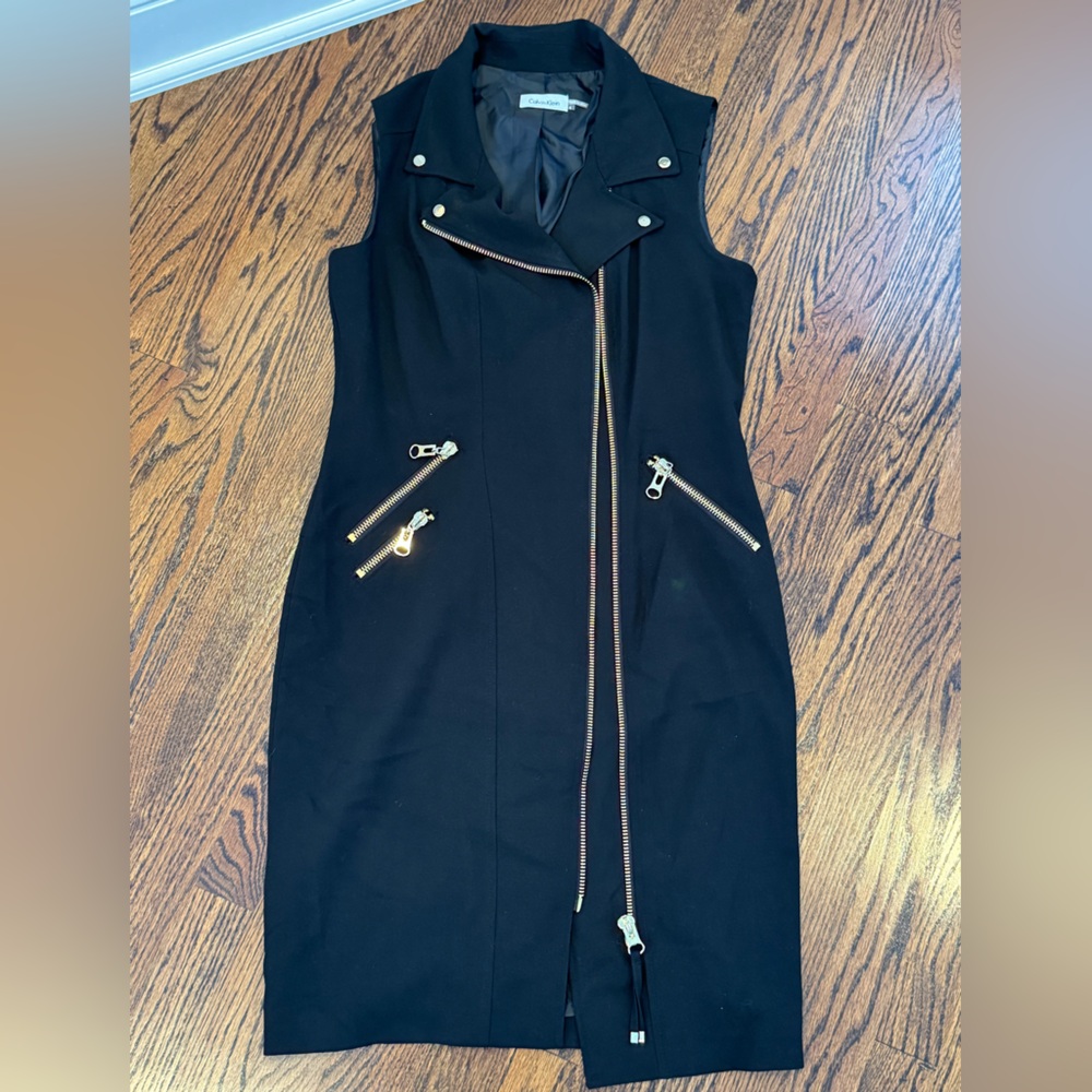 Women’s Calvin Klein black and silver zipper dress size 8